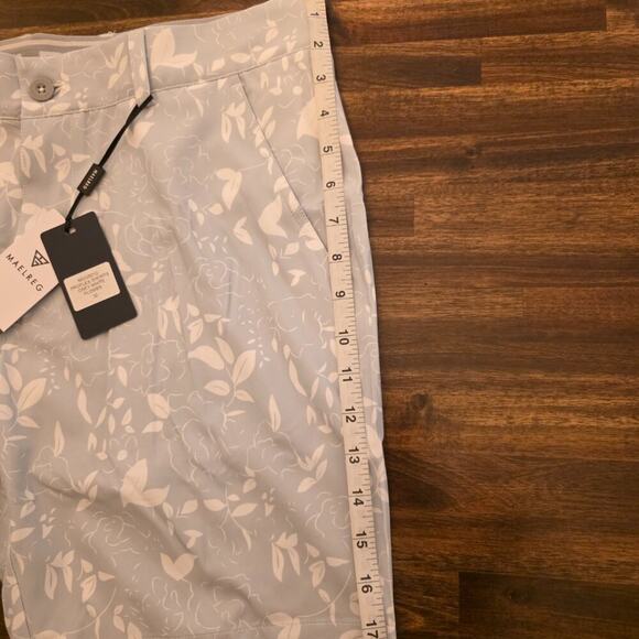 Maelreg Men's Golf Shorts Size 32 Grey White Floral ProFlex Stretch NWT - Picture 2 of 5